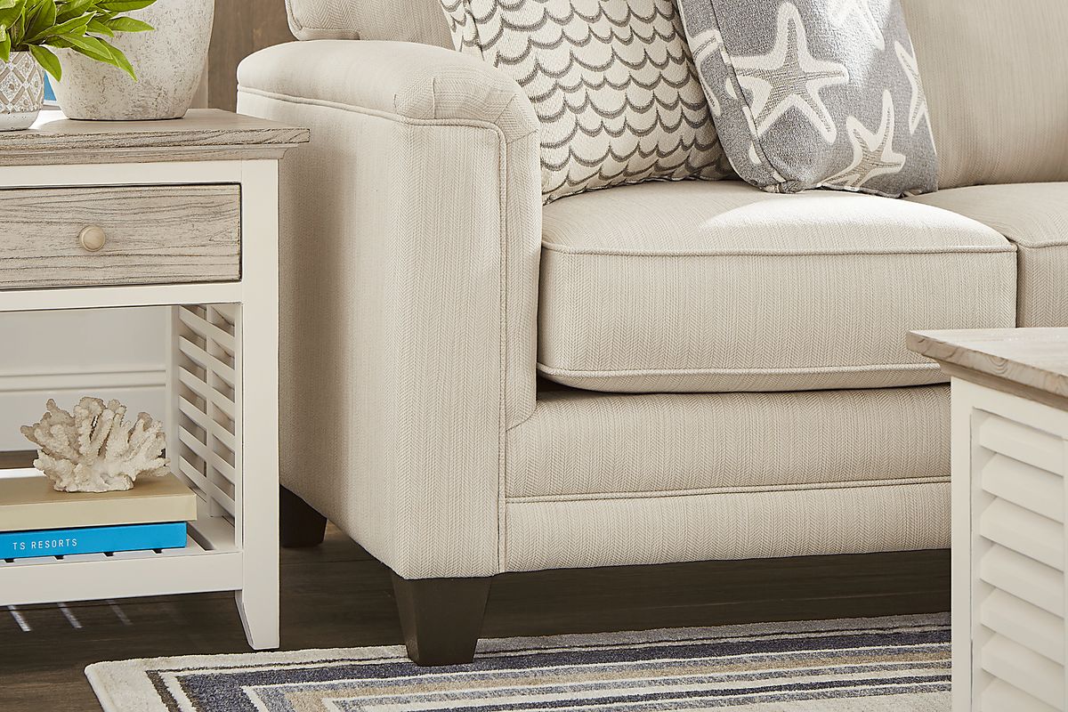 Brightwater 2 Pc Beige Woven Living Room Set With Sofa, Loveseat ...