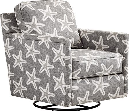 Brightwater Gray Starfish Swivel Rocker Chair