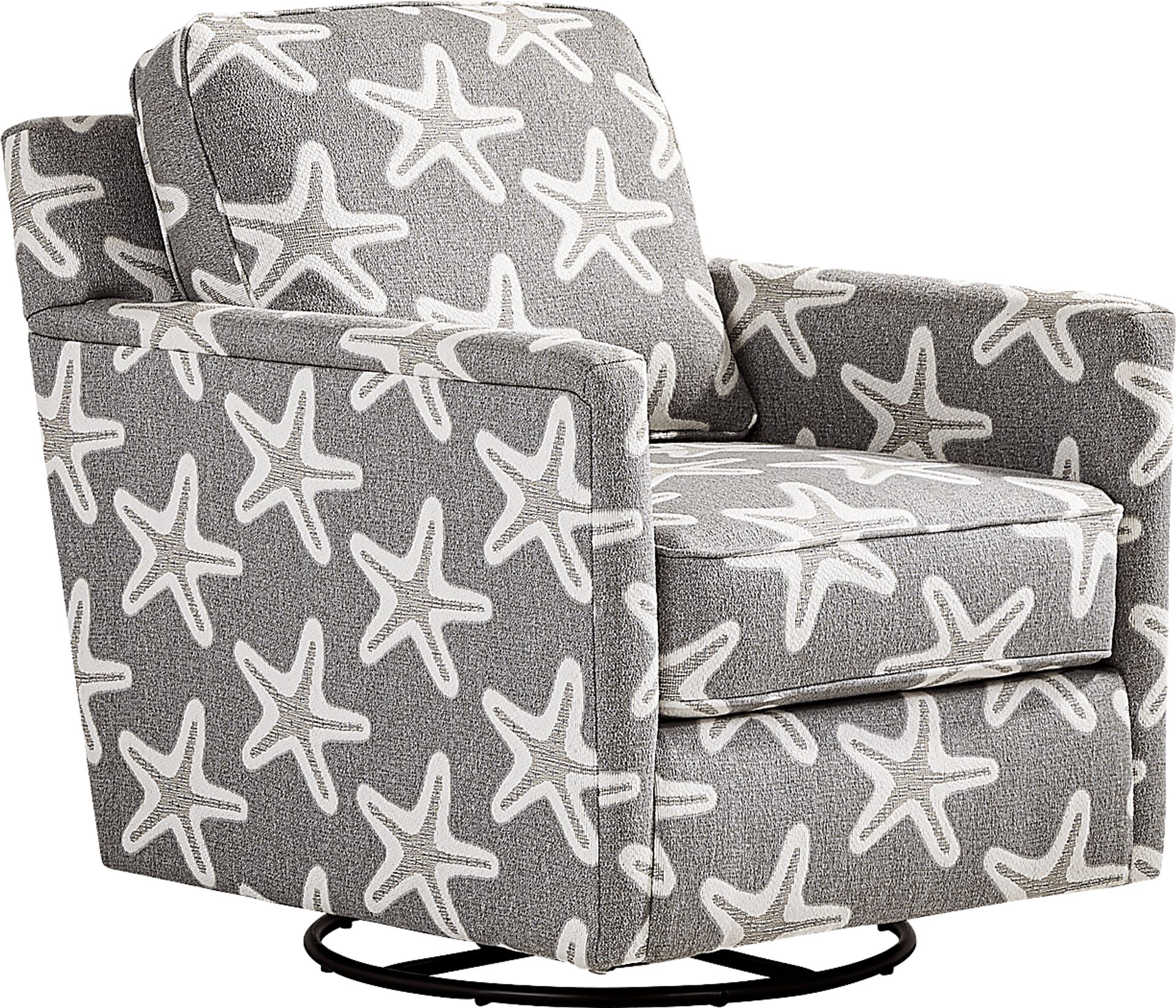 Brightwater Gray Starfish Swivel Rocker Chair - Image 1