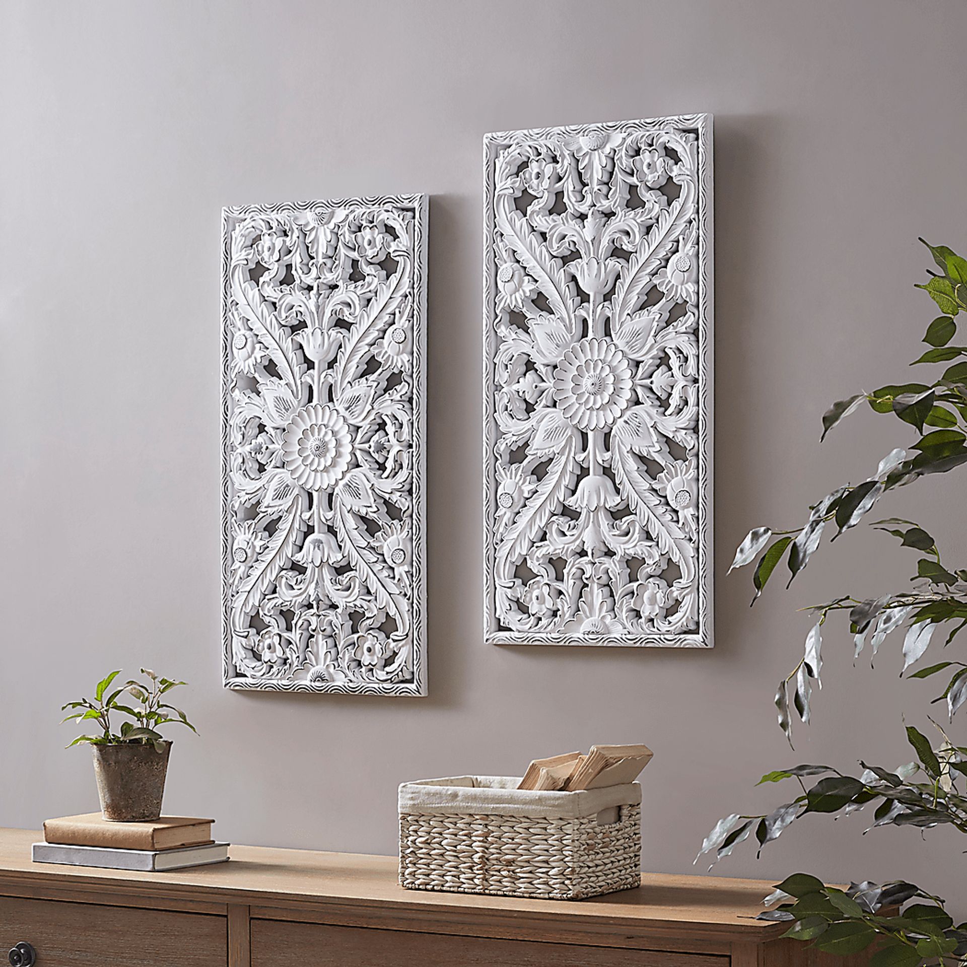 Brightway White Wall Decor, Set of 2 - Image 3