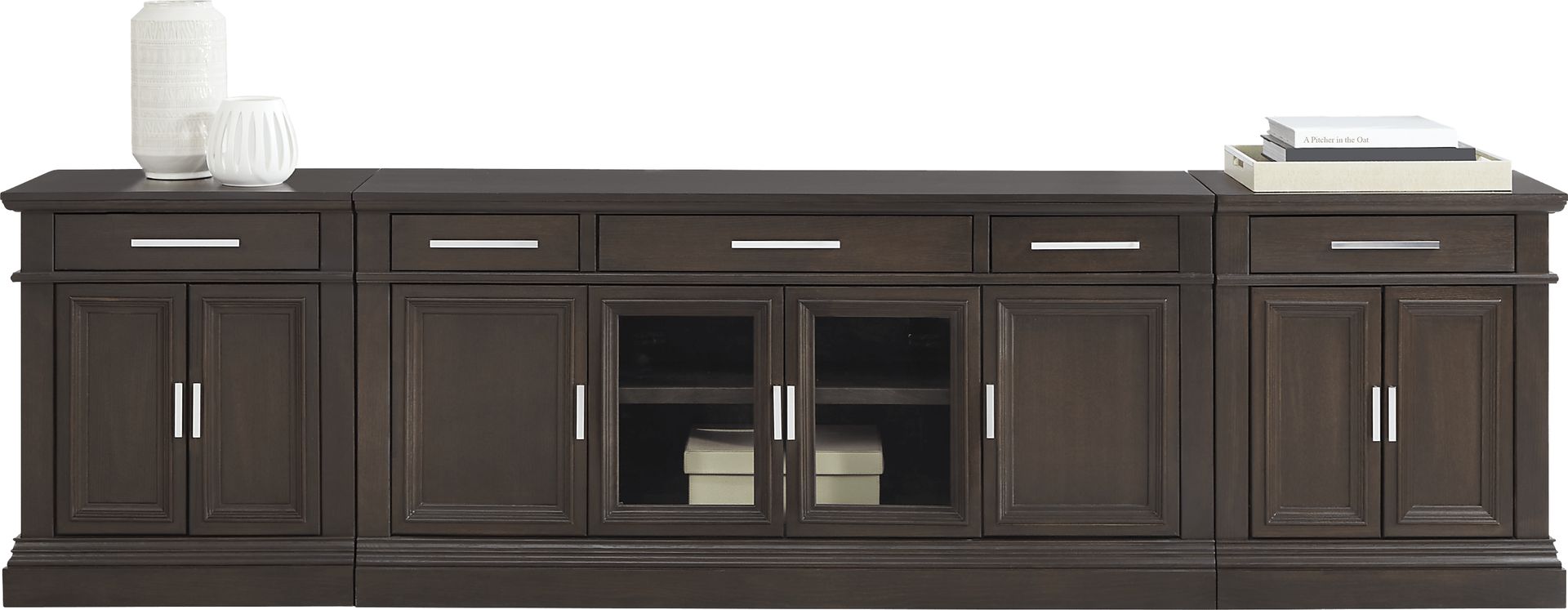 Brightwood Brown 3 Pc Wall Unit with 66 in. Console - Image 2