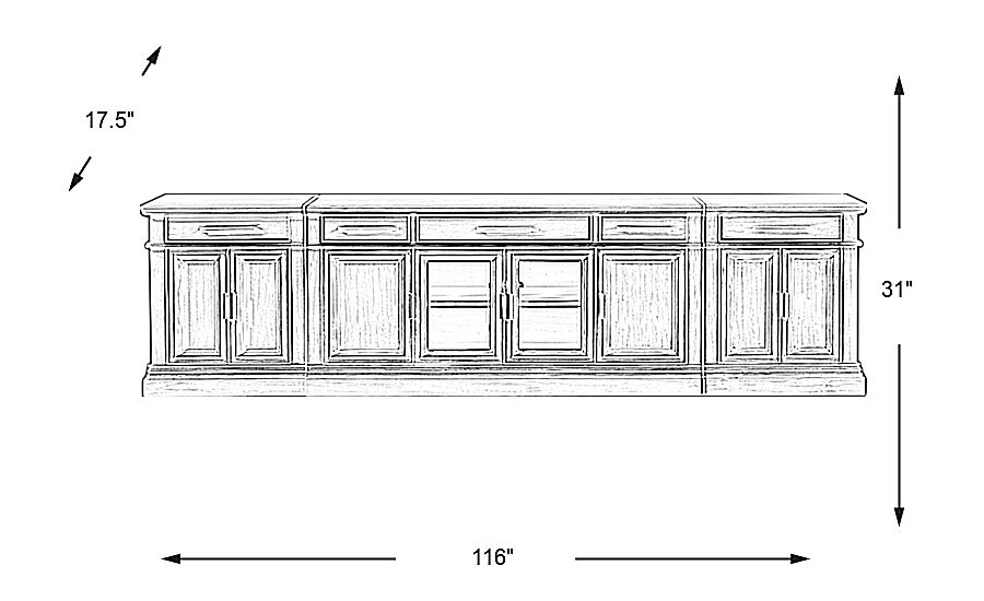 Brightwood Brown 3 Pc Wall Unit with 66 in. Console Rooms To Go