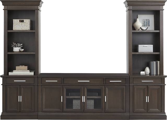 Brightwood Brown 5 Pc Wall Unit with 66 in. Console - Thumbnail - Image 2