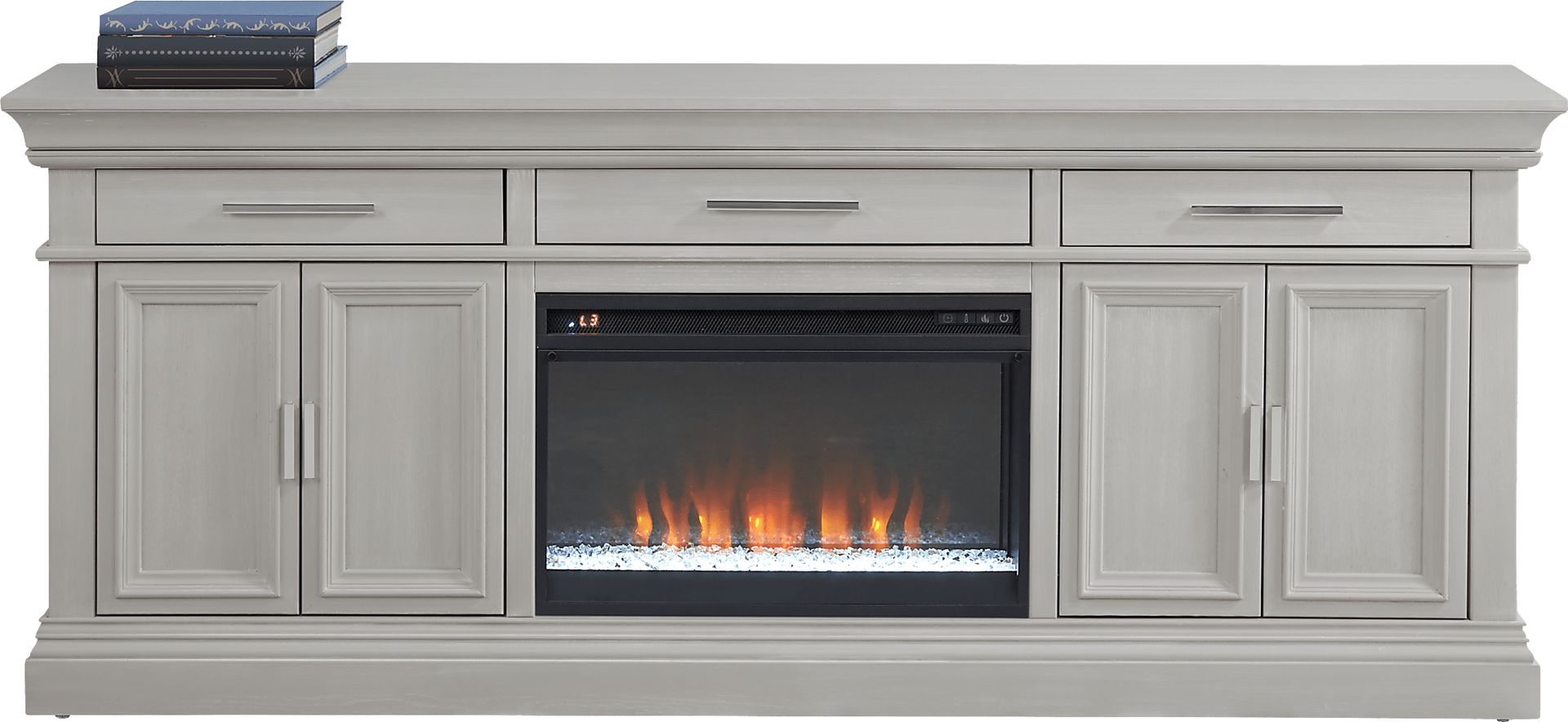 Brightwood Gray 82 in. Console With Electric Fireplace | Rooms to Go
