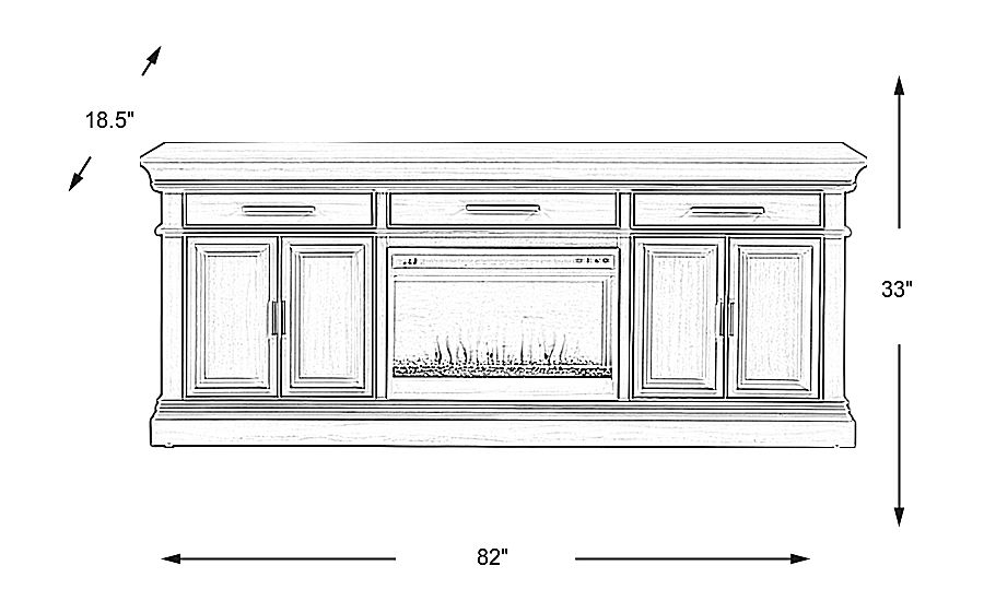 Brightwood Gray 82 in. Console with Electric Fireplace Rooms To Go