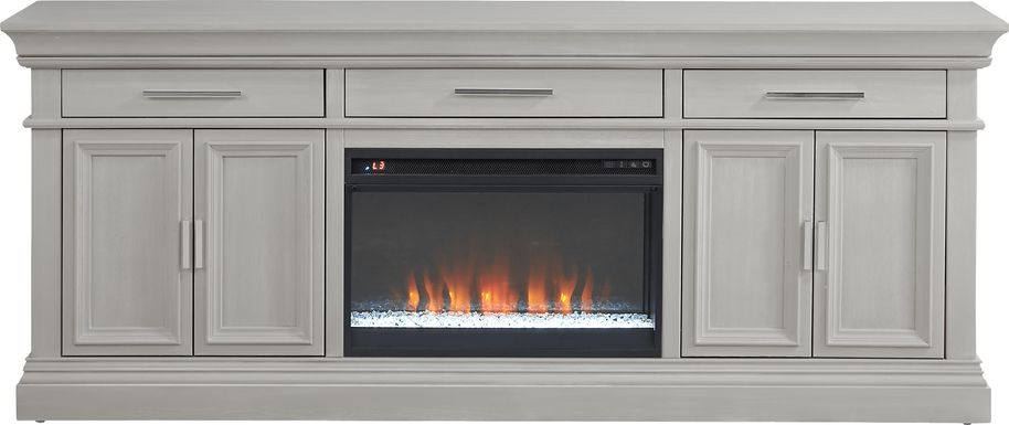 Brightwood Gray 82 in. Console with Electric Fireplace
