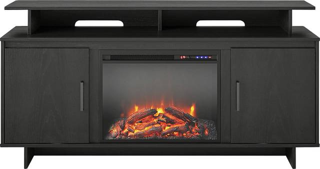 Brigitta Black 59 in. Console with Electric Fireplace - Thumbnail - Image 3