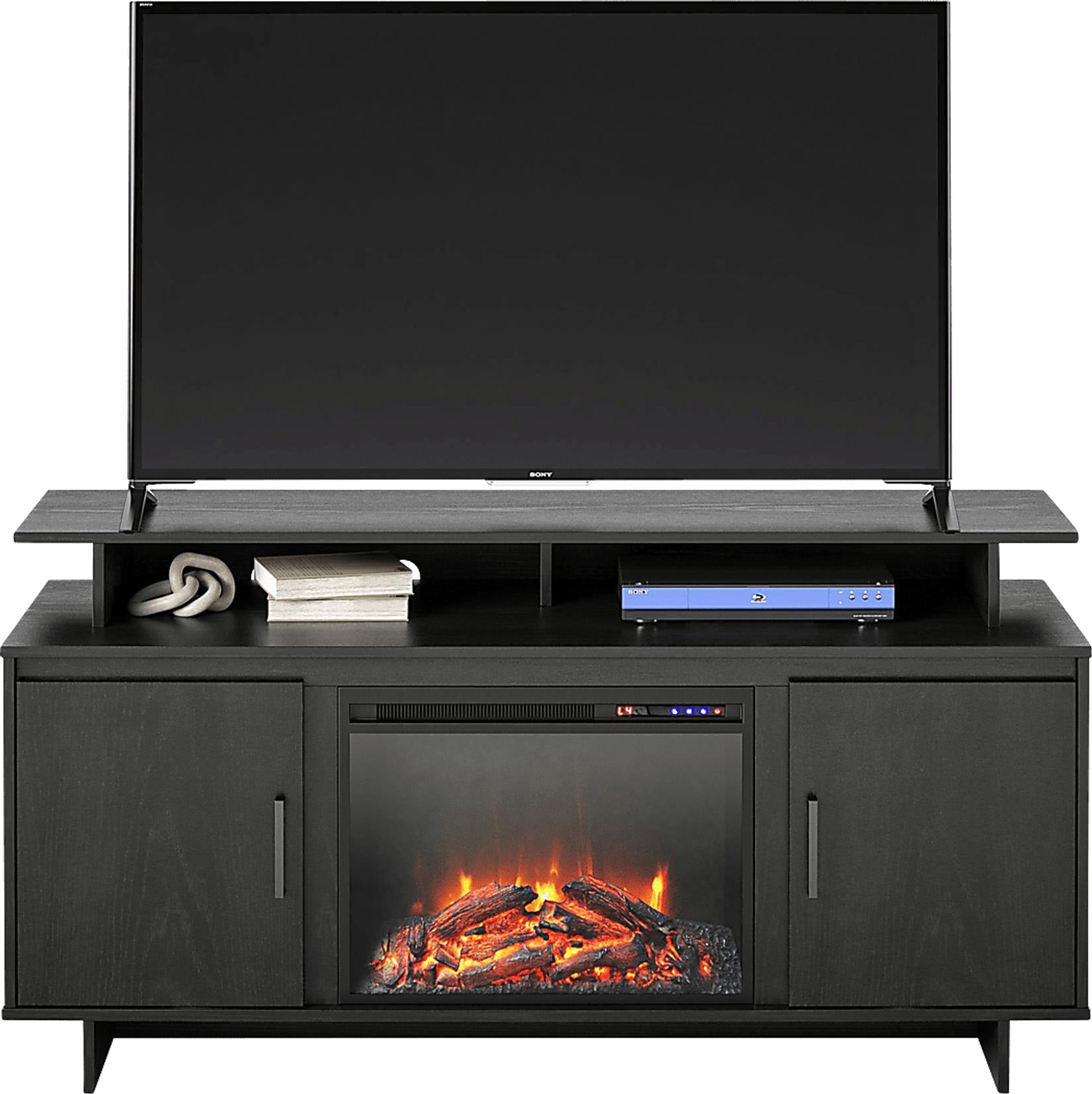 Brigitta Black 59 in. Console with Electric Fireplace - Image 5