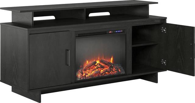 Brigitta Black 59 in. Console with Electric Fireplace - Thumbnail - Image 7