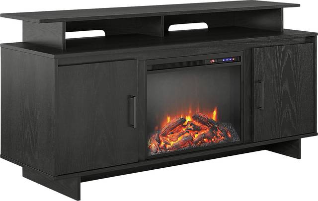Brigitta Black 59 in. Console with Electric Fireplace - Thumbnail - Image 1