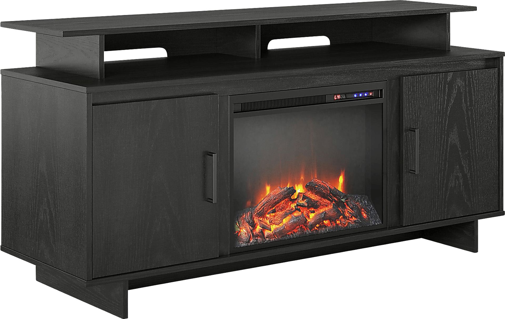 Brigitta Black 59 in. Console with Electric Fireplace - Image 1