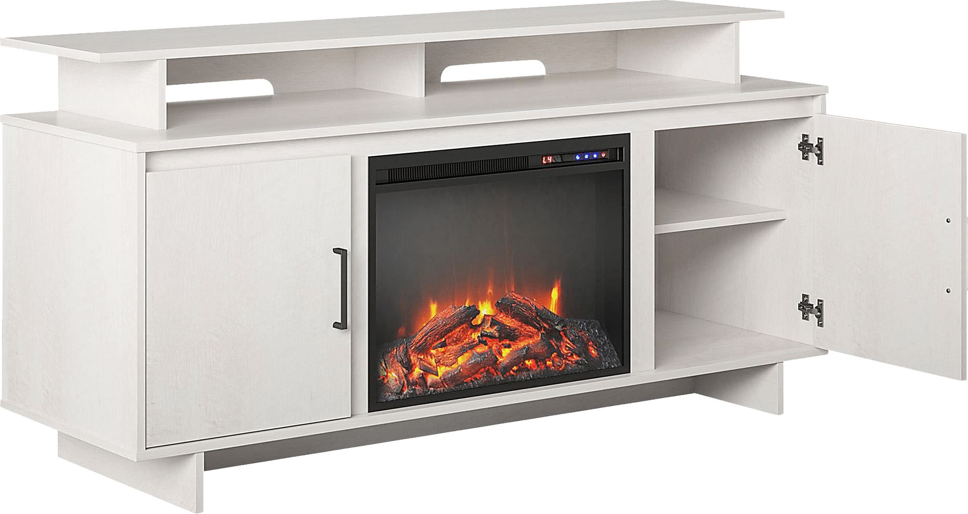 Brigitta Ivory 59 in. Console with Electric Fireplace - Image 6