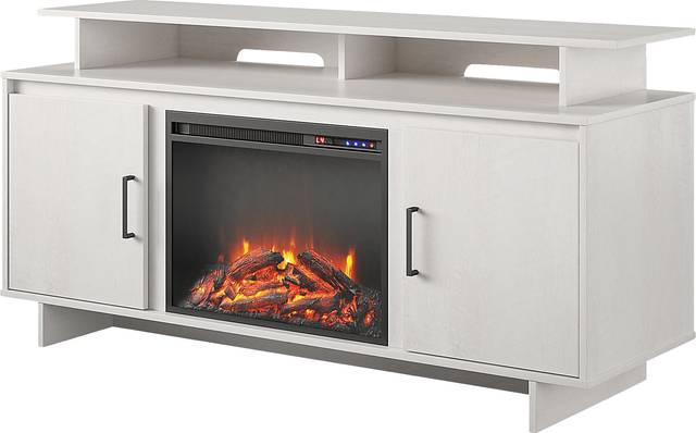 Brigitta Ivory 59 in. Console with Electric Fireplace - Thumbnail - Image 7