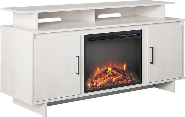 Brigitta Ivory 59 in. Console with Electric Fireplace - Thumbnail - Image 1