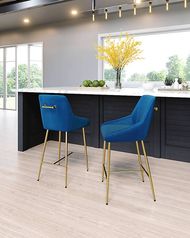Brigodoom Navy Counter Height Stool - Thumbnail - Image 2