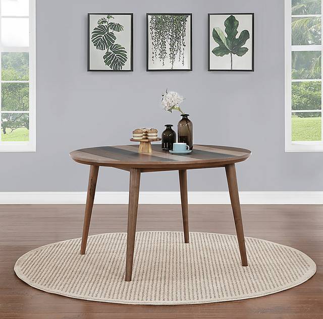 Brigtine Brown Round Dining Table - Thumbnail - Image 2