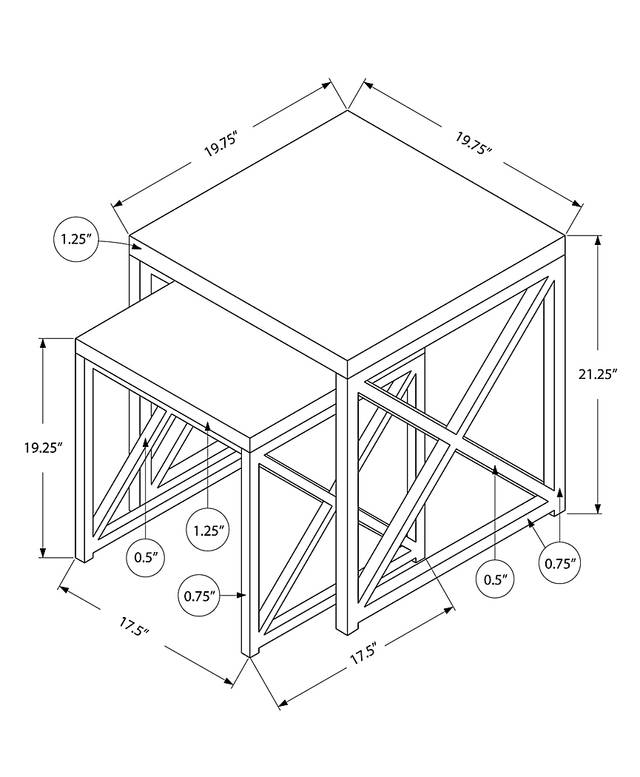 Brillock Brown Nesting Tables - Thumbnail - Image 4