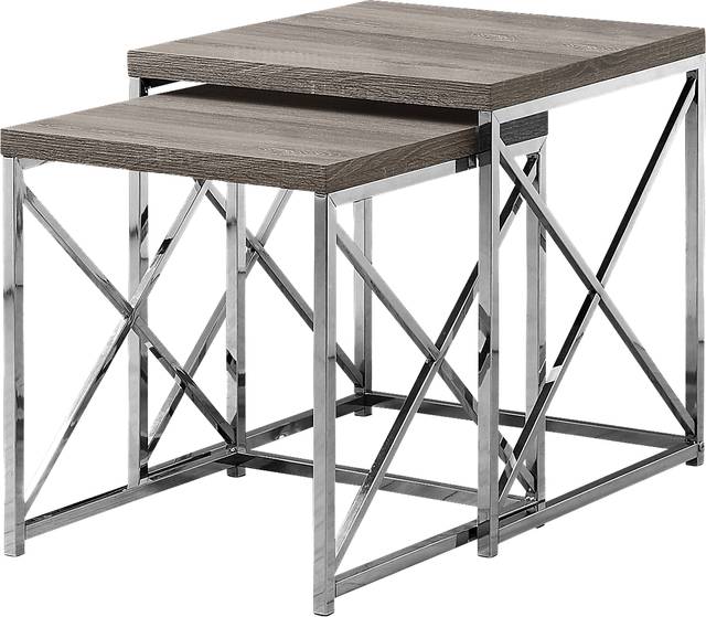 Brillock Taupe Chrome Nesting Tables - Thumbnail - Image 1