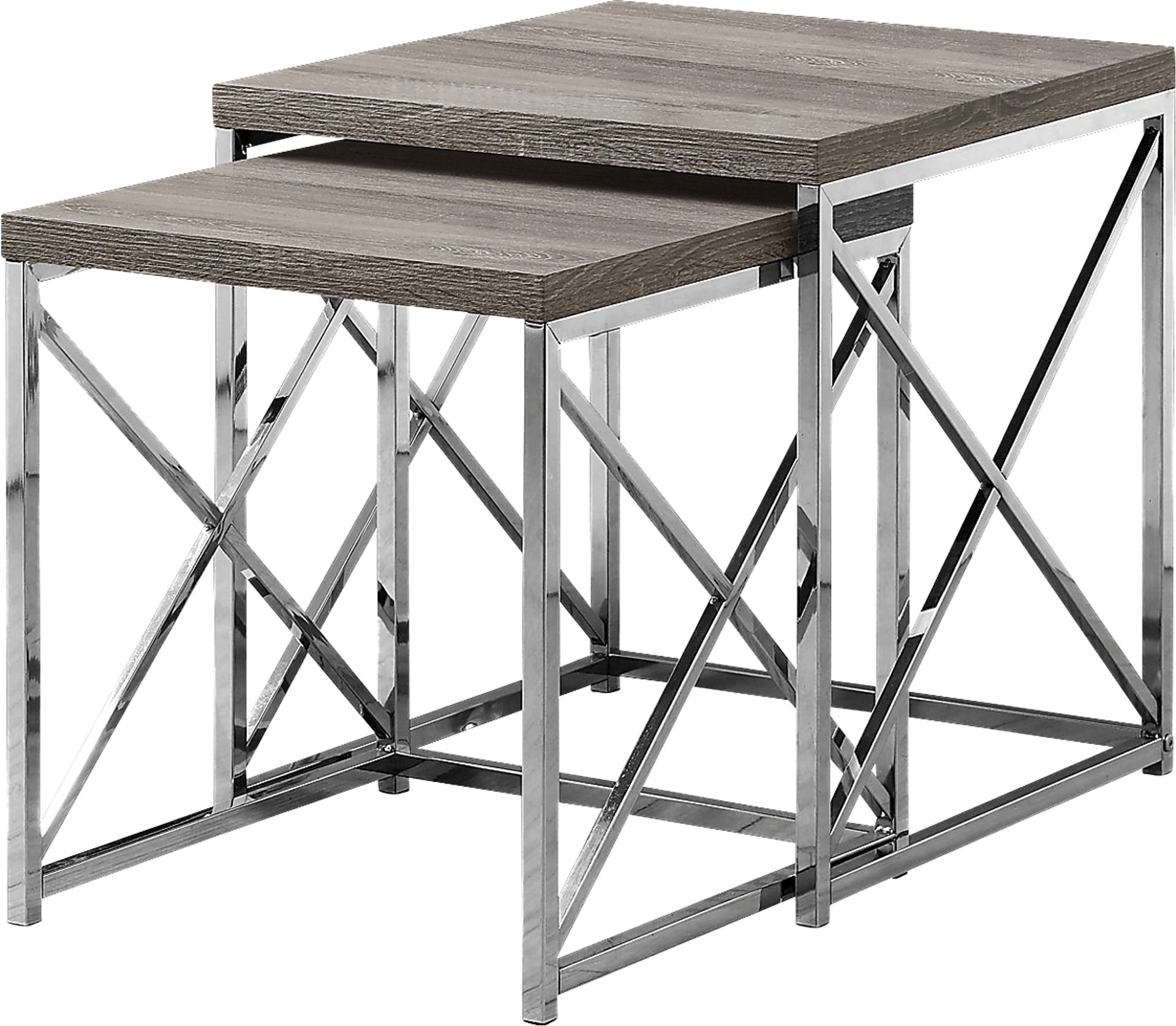 Brillock Taupe Chrome Nesting Tables - Image 1