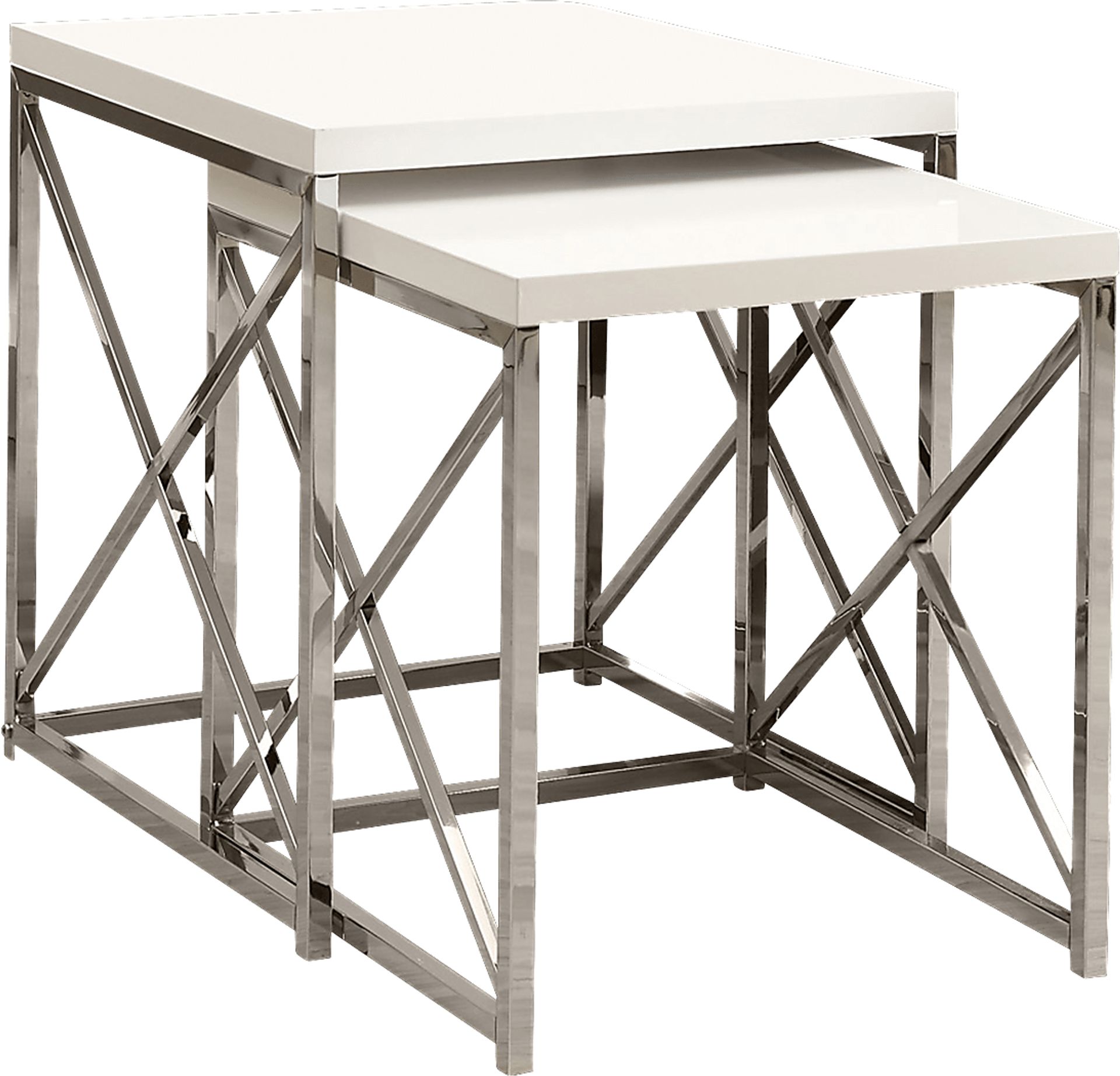 Brillock White Chrome Nesting Tables - Image 1