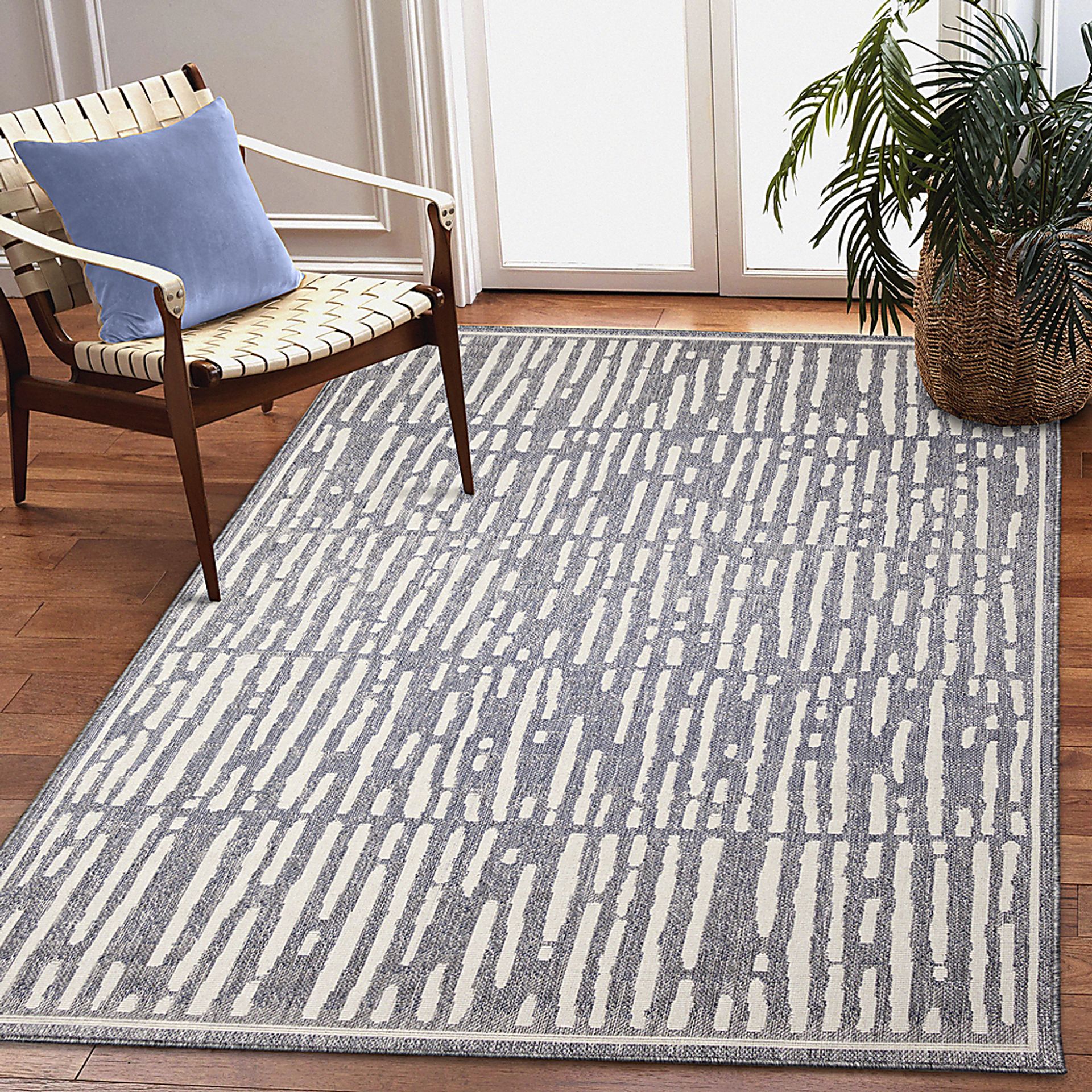 Brimley Blue 6'6 x 9'4 Indoor/Outdoor Rug - Image 3