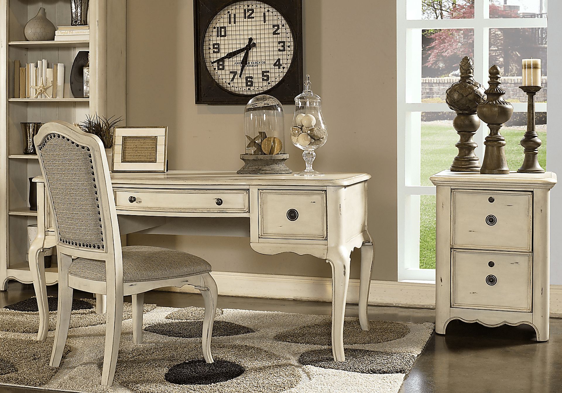 Brina White 4 Pc Home Office Desk Set - Image 1