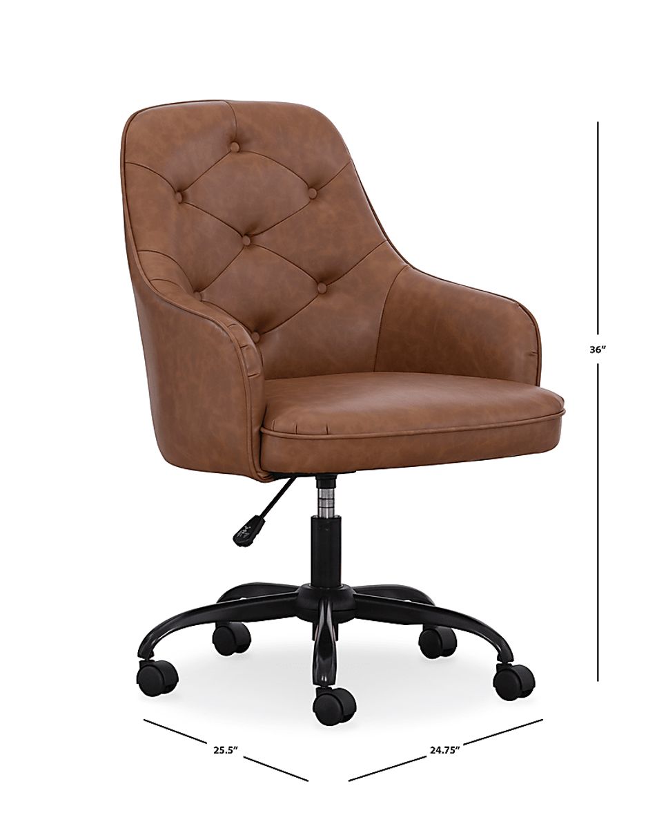 Brinamwood Cognac Office Chair - Rooms To Go