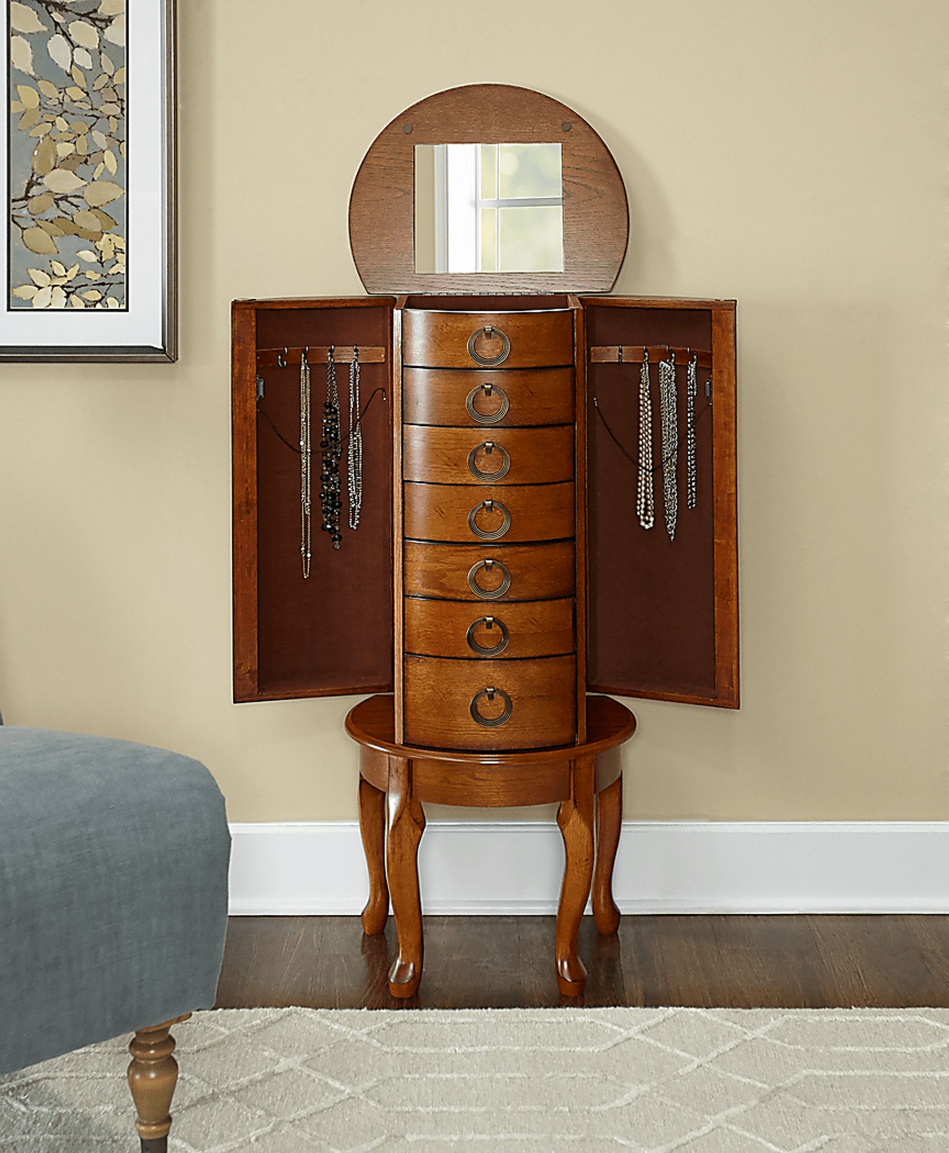 Brinegar Brown Jewelry Armoire - Image 4