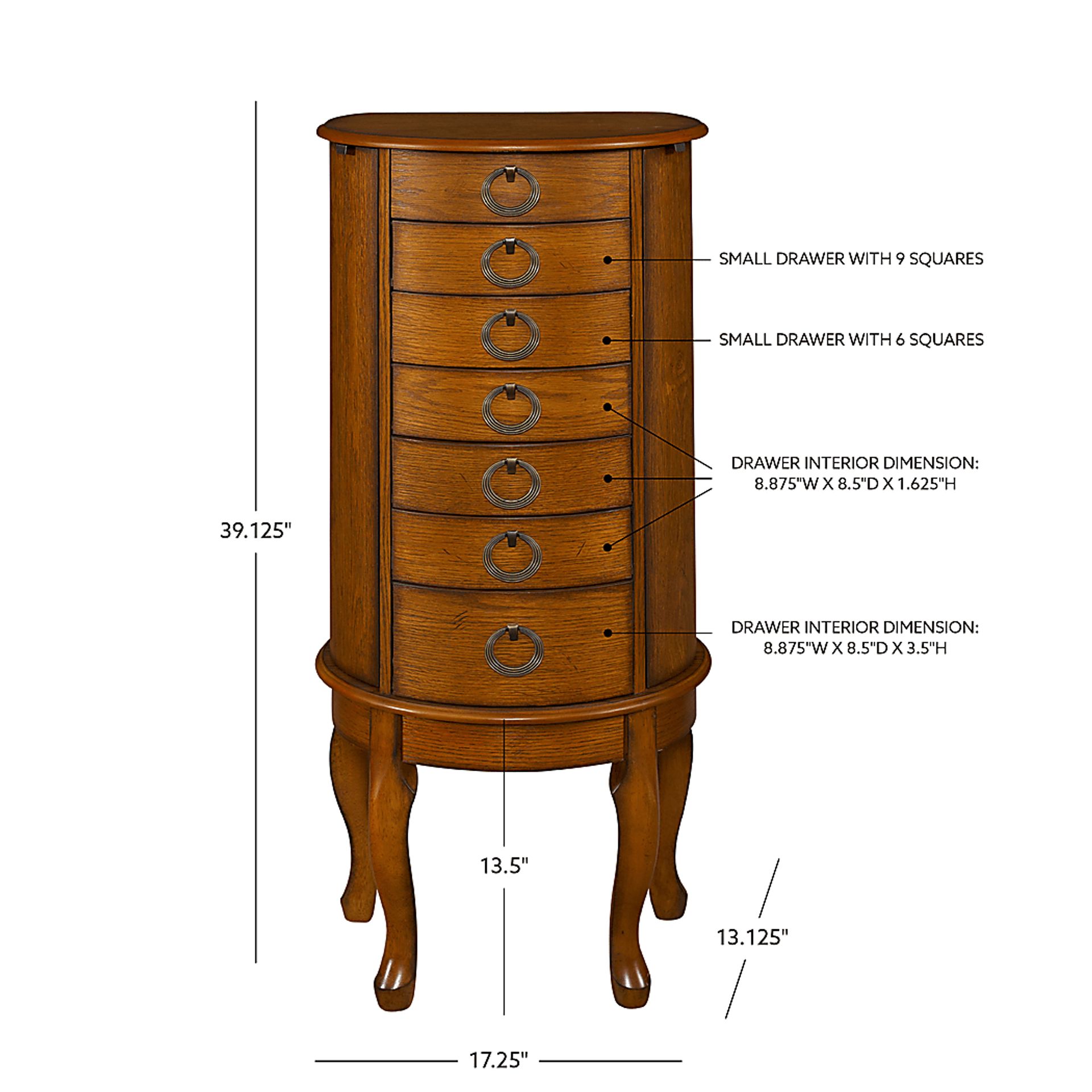 Brinegar Brown Jewelry Armoire - Image 10