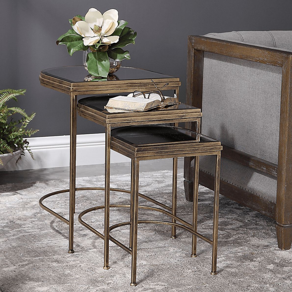 Brineton Gold Nesting Table, Set of 3 - Rooms To Go