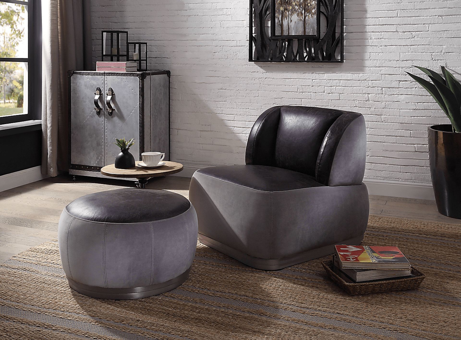 Brinkally Gray Cocktail Ottoman - Image 5