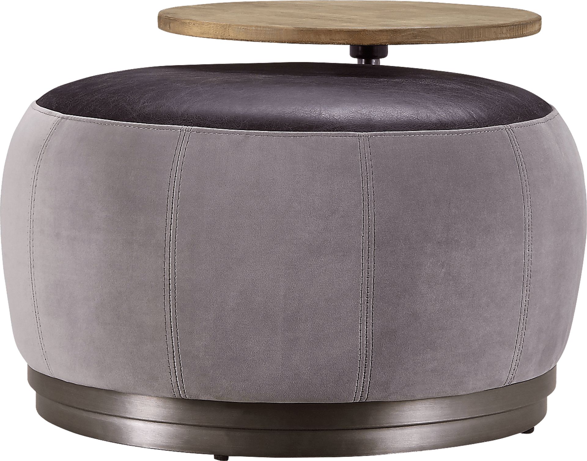 Brinkally Gray Cocktail Ottoman - Image 1