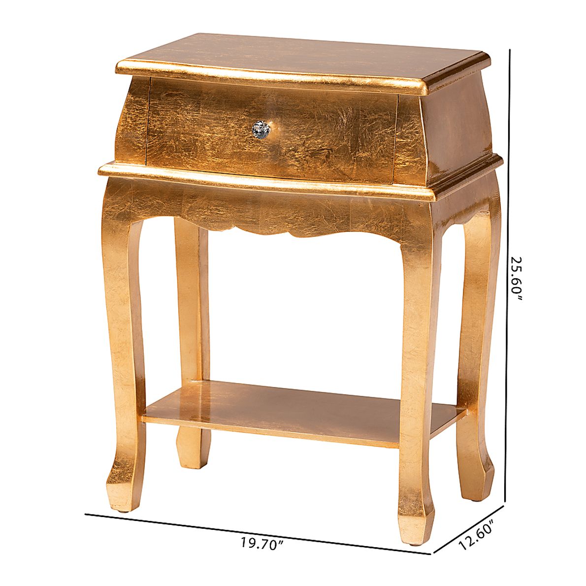 Brinkhoff III Gold Nightstand