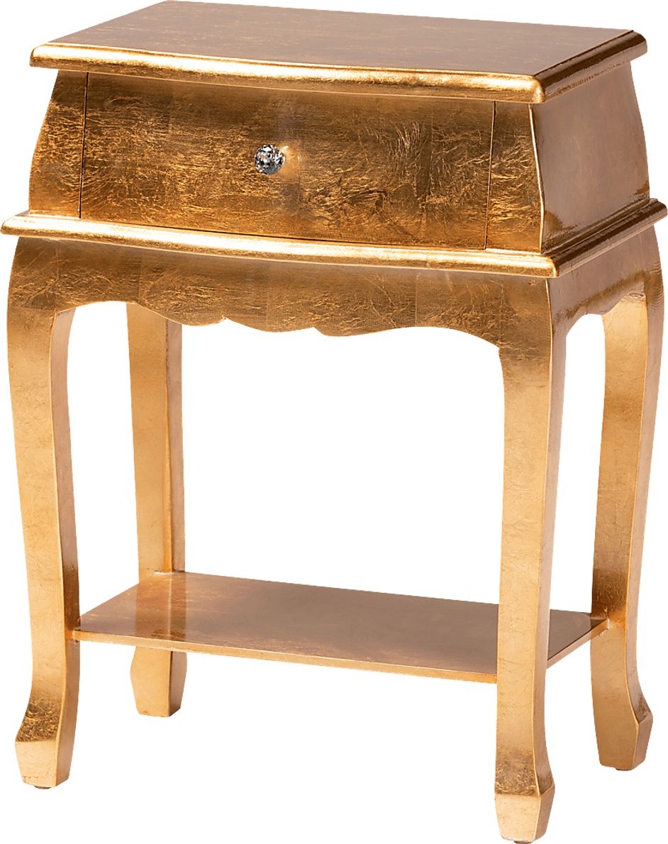 Brinkhoff III Gold Nightstand