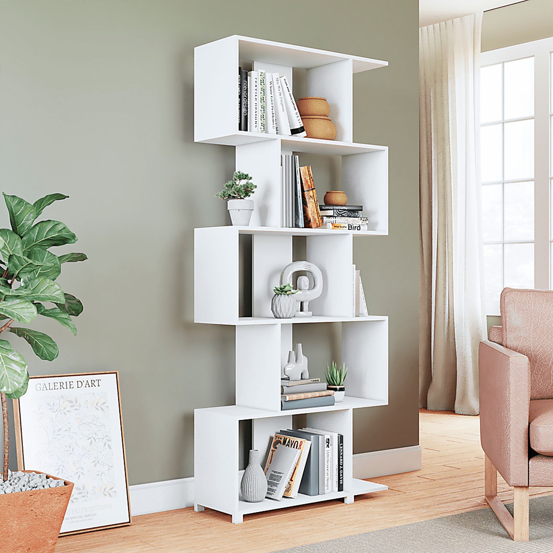 Brinlee White Bookcase - Image 2