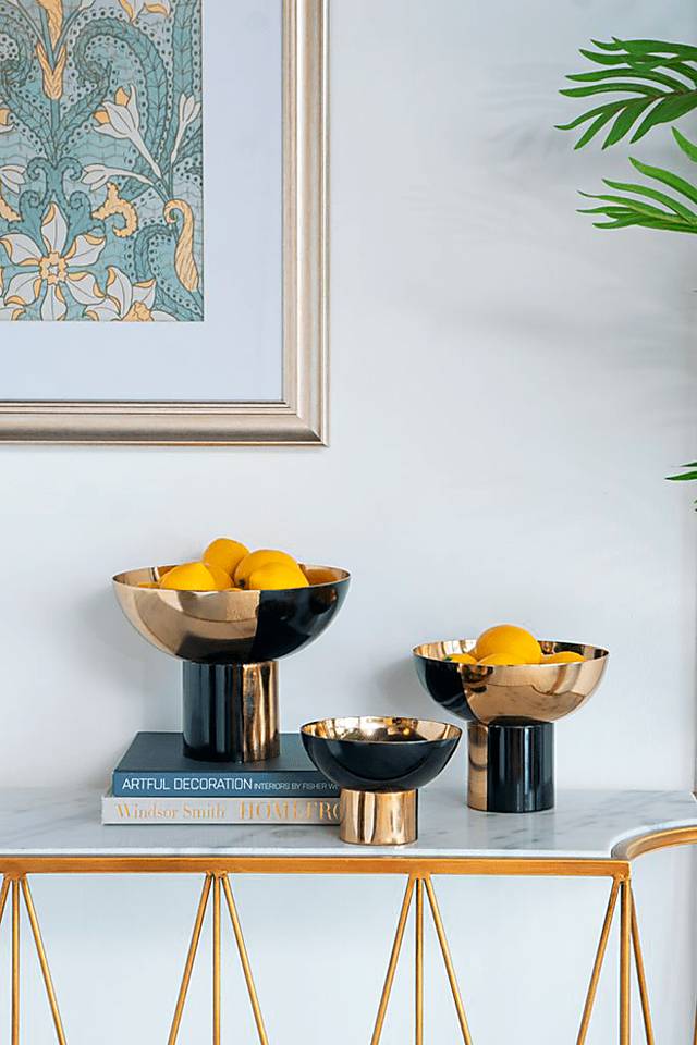 Brirose Bank Gold/Black Decorative Bowl, Set of 3 - Thumbnail - Image 2