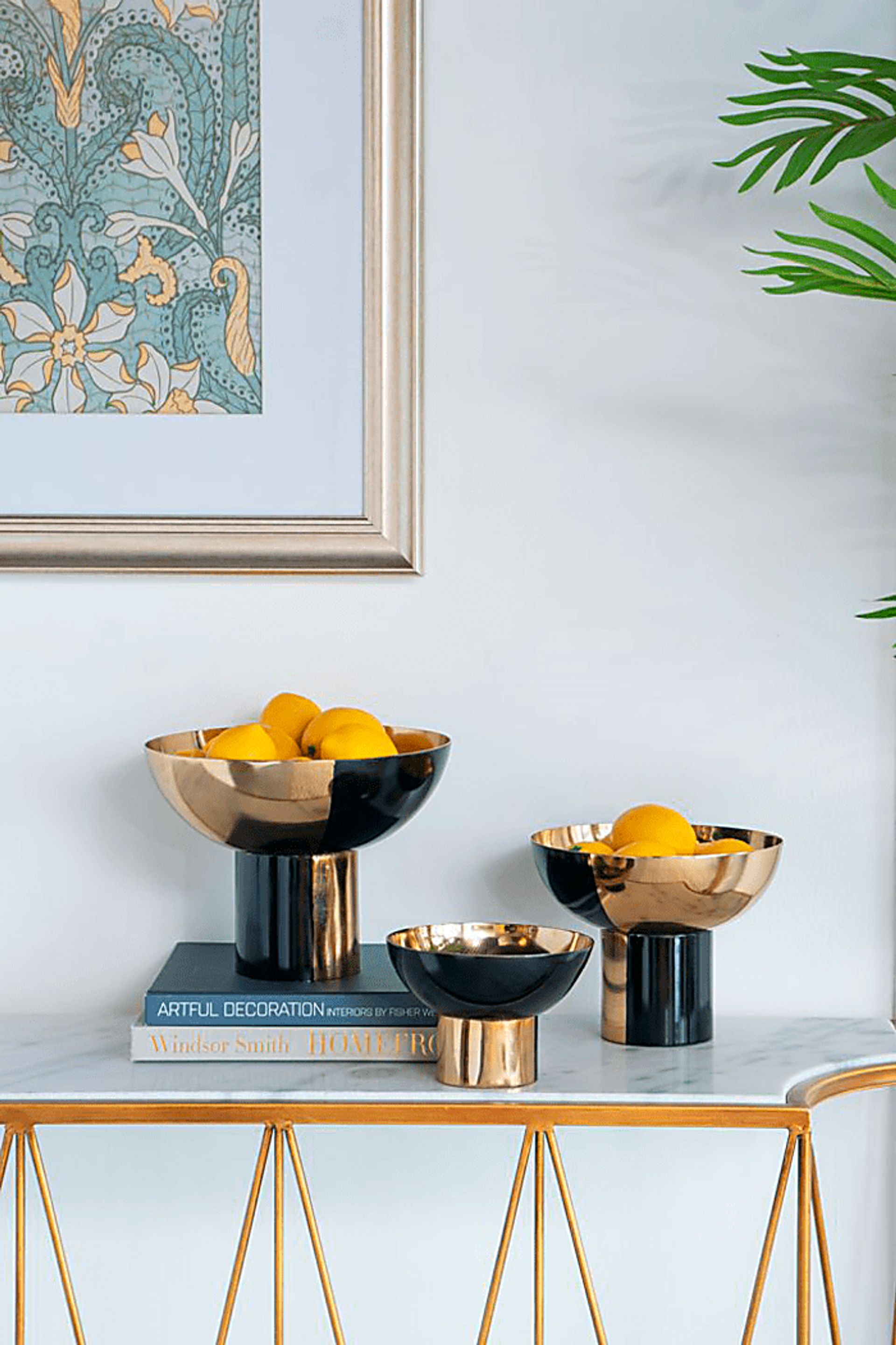 Brirose Bank Gold/Black Decorative Bowl, Set of 3 - Image 2