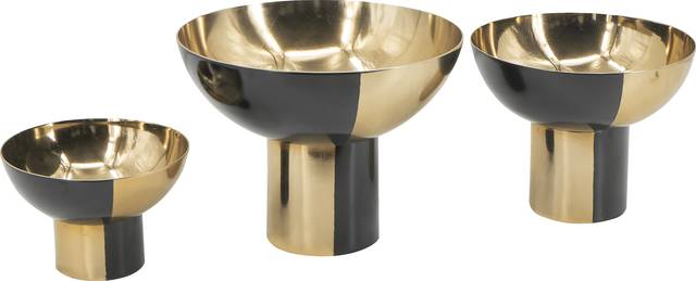 Brirose Bank Gold/Black Decorative Bowl, Set of 3 - Thumbnail - Image 1