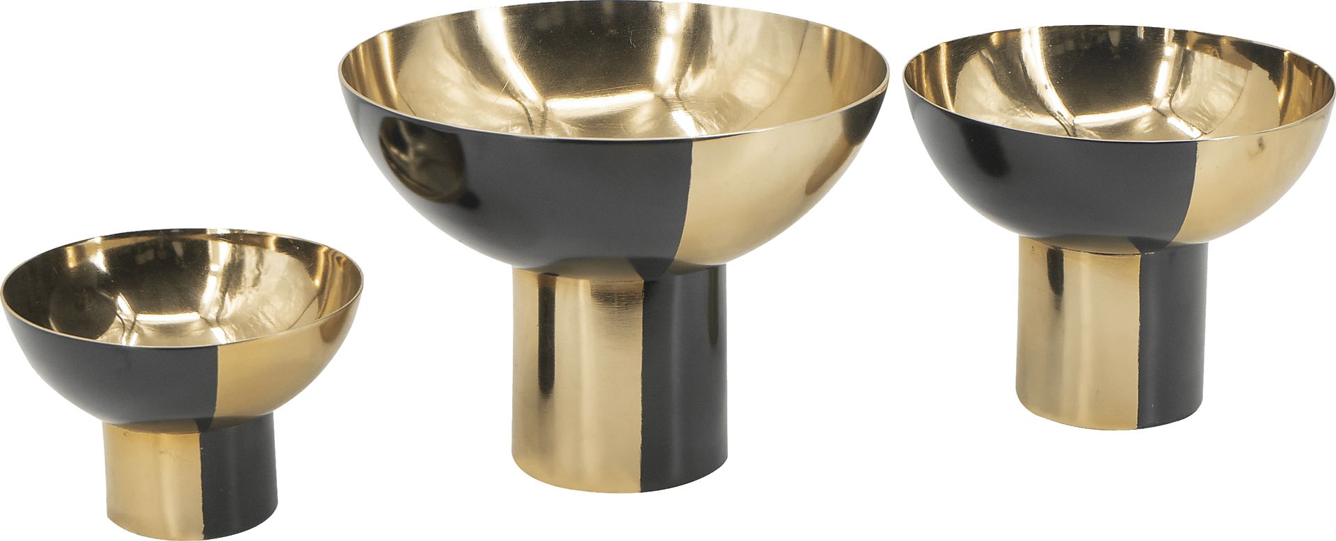 Brirose Bank Gold/Black Decorative Bowl, Set of 3 - Image 1