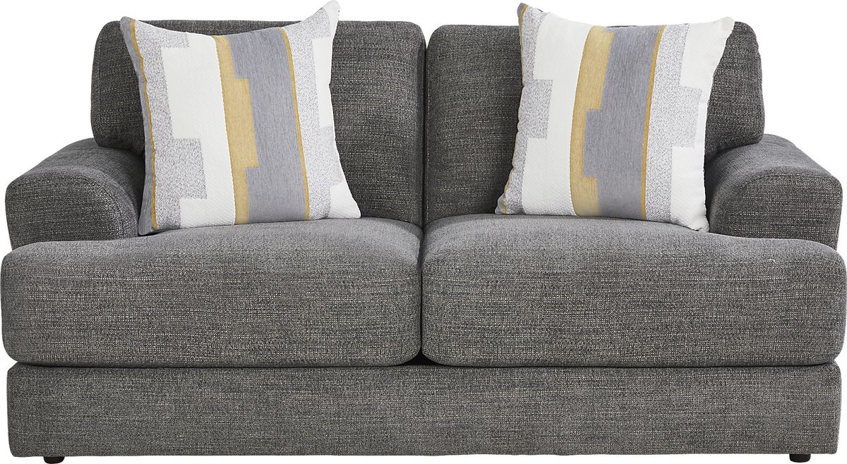 Brisbane 2 Pc Gray Chenille Fabric Living Room Set With Sofa