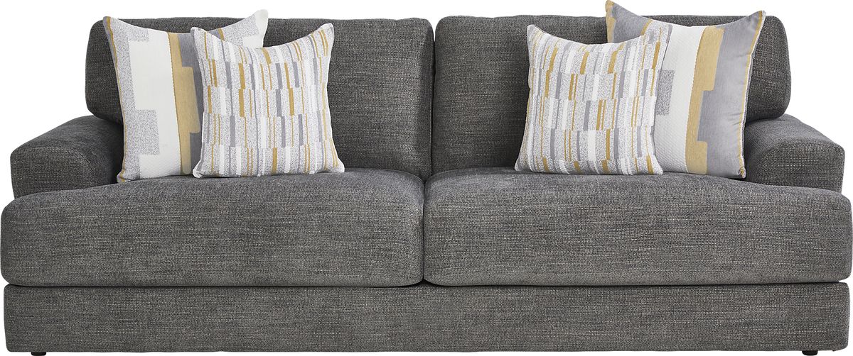 Brisbane 8 Pc Gray Chenille Fabric Living Room Set With Sofa, Chair ...