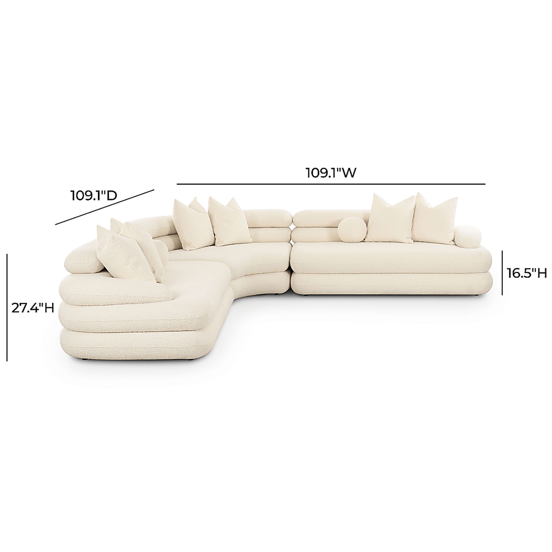 Briscoey Cream 3 Pc Sectional - Image 5