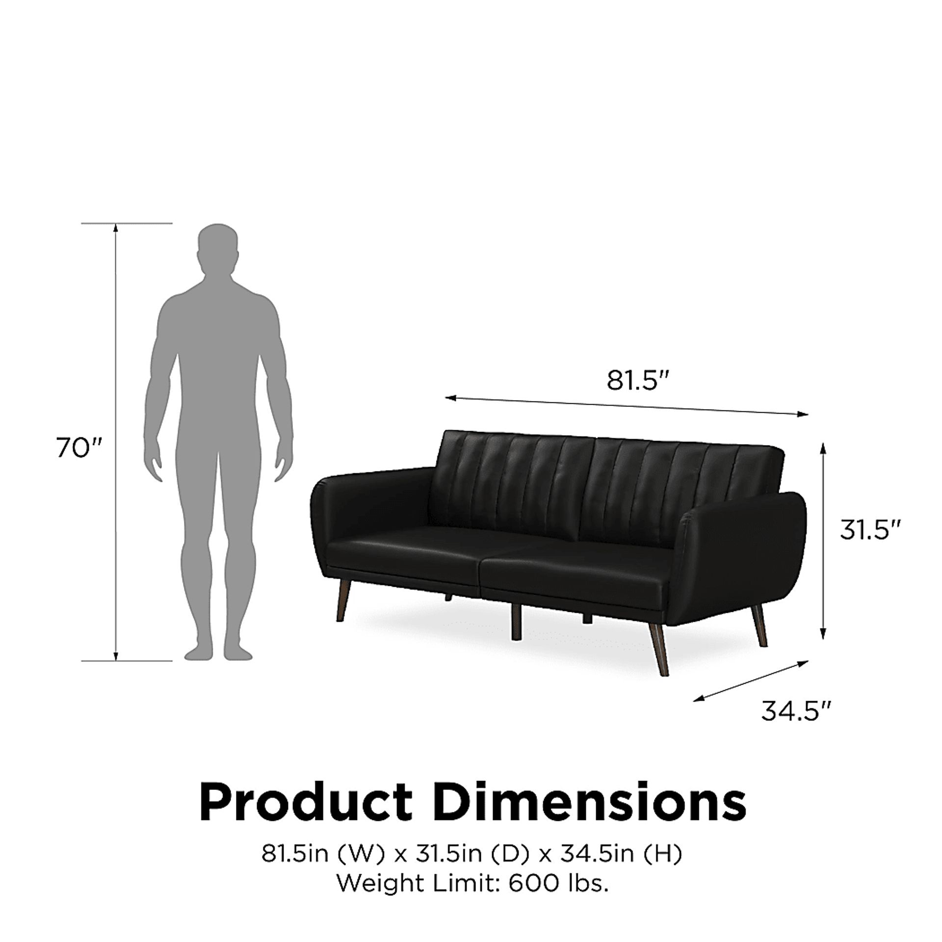 Bristerburg Black Futon - Image 16