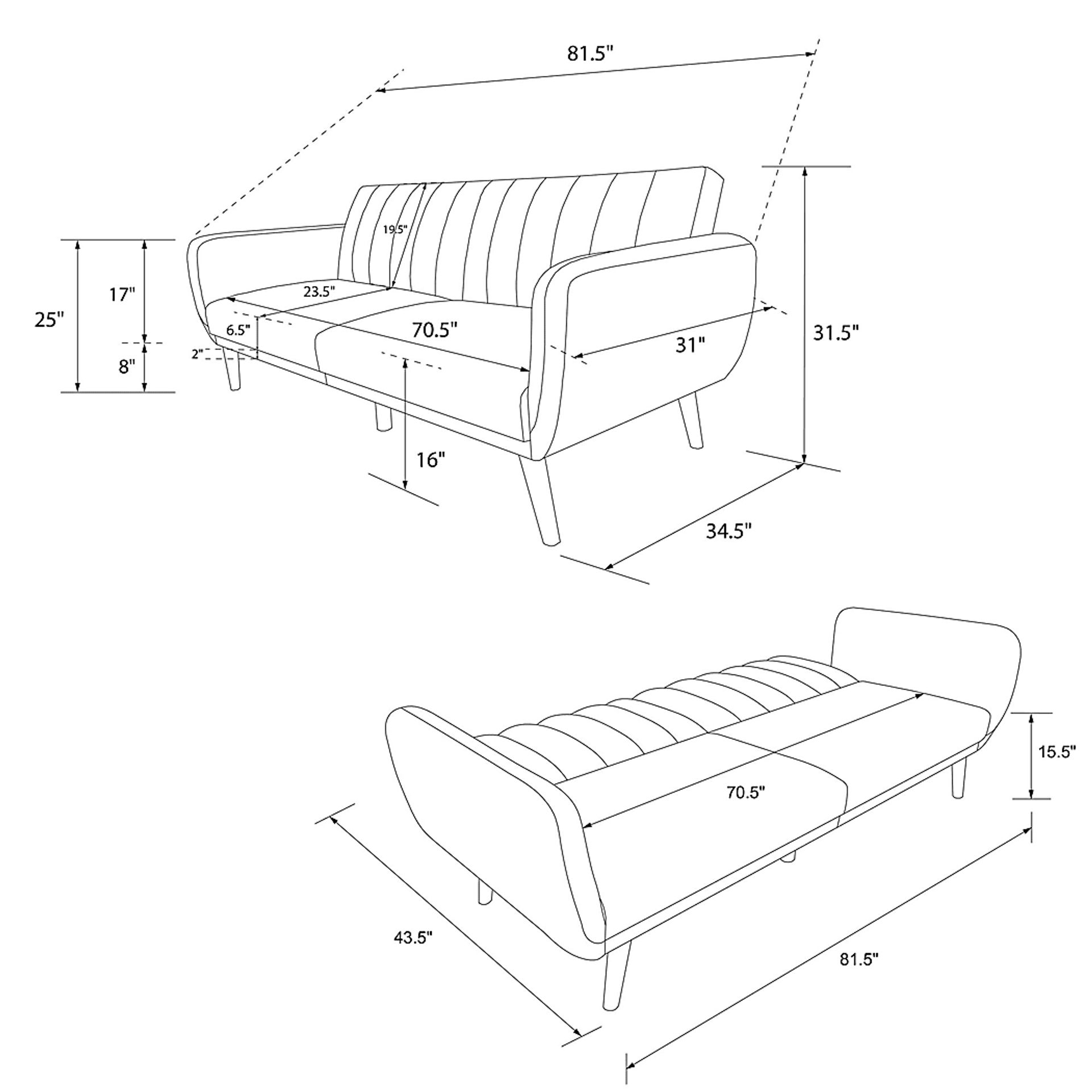 Bristerburg Black Futon - Image 17