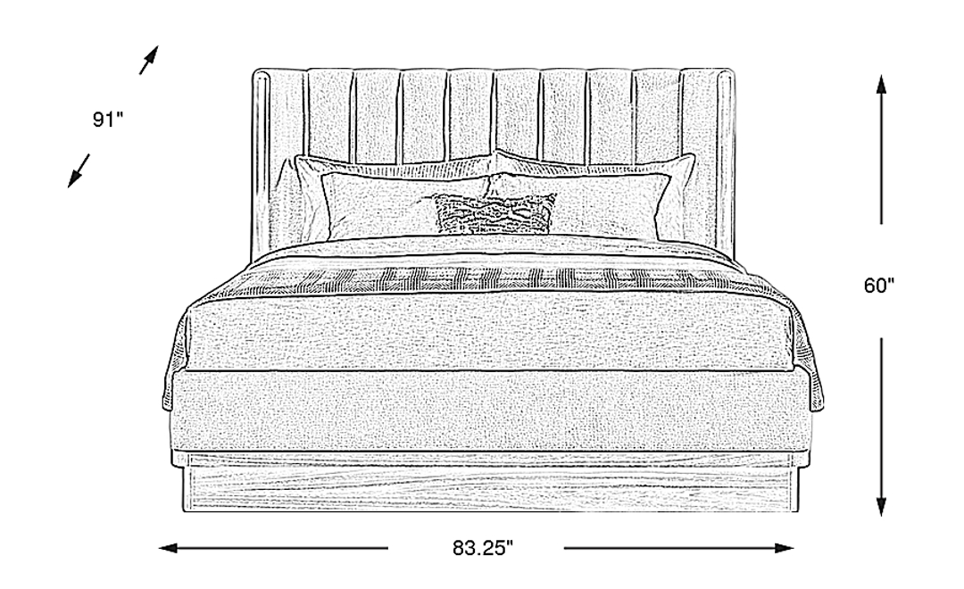 Bristol Bay Brown 3 Pc King Upholstered Bed