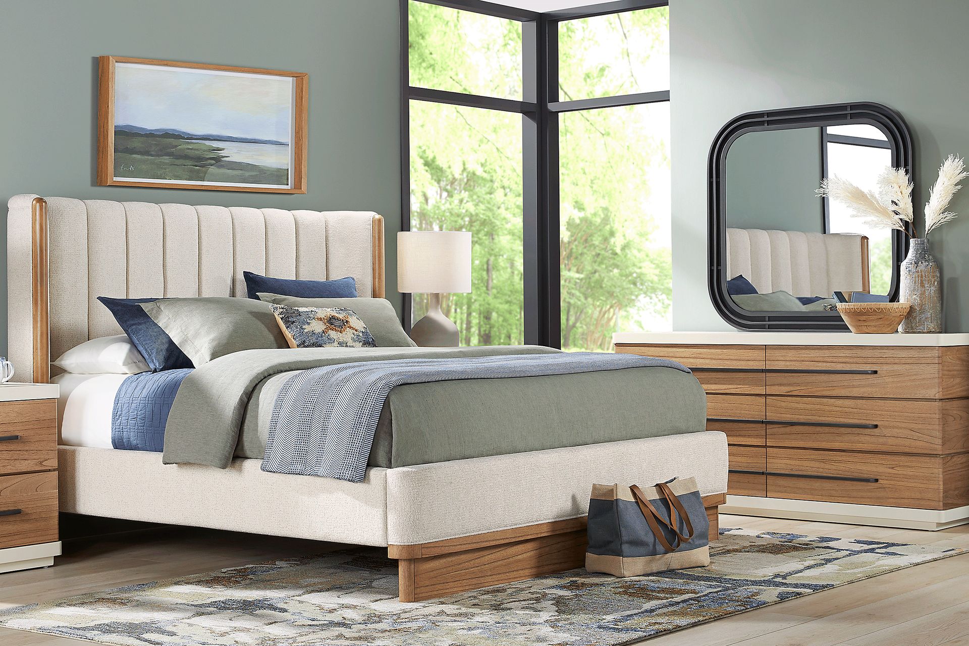 Bristol Bay Brown 5 Pc Upholstered King Bedroom - Image 1