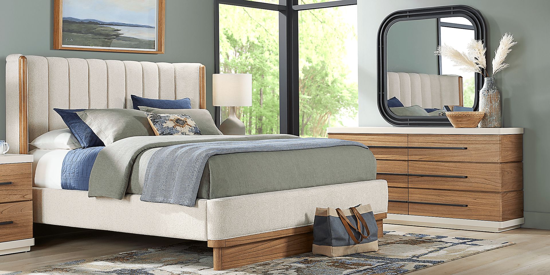 Bristol Bay Brown 3 Pc Queen Upholstered Bed - Image 2