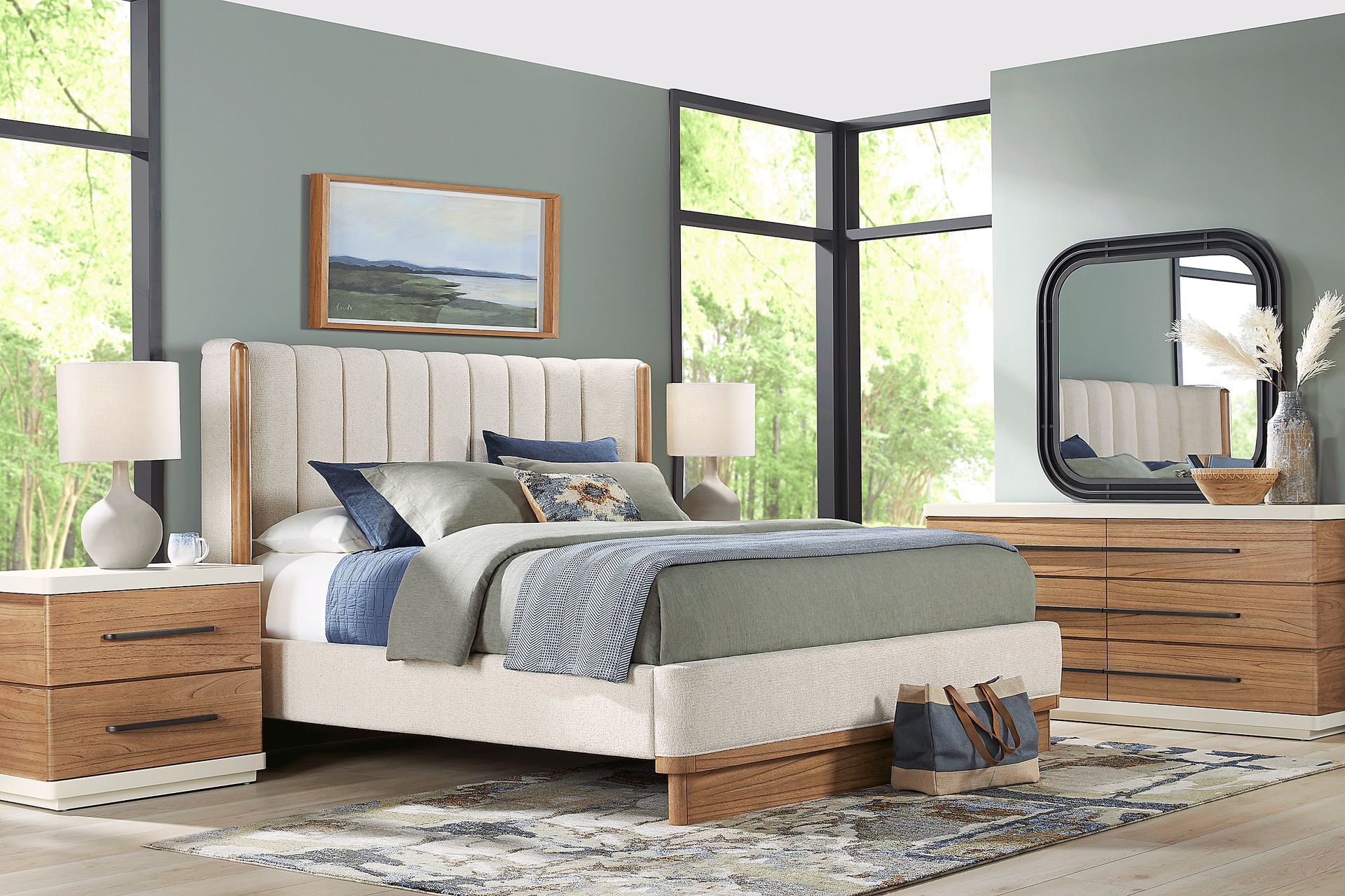 Bristol Bay Brown 8 Pc Upholstered King Bedroom - Image 1