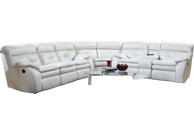 Bristol Bay Ice Blended Leather 3 Pc Sectional - Thumbnail - Image 1