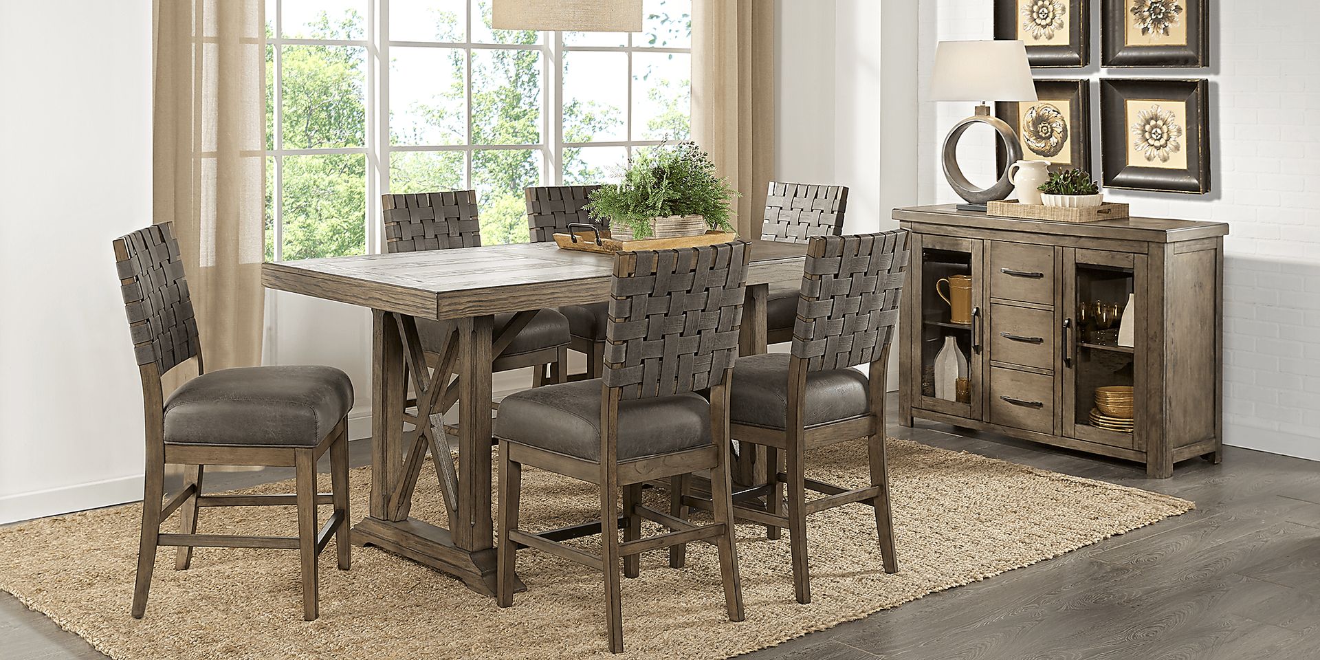 Bristow Charcoal 7 Pc Rectangle Counter Height Dining Room - Image 2